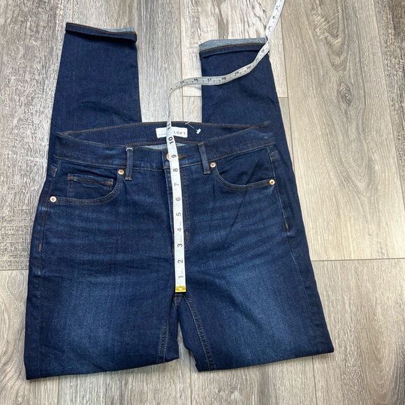 LOFT HI RISE SKINNY COTTON BLUE JEANS - Picture 8 of 9